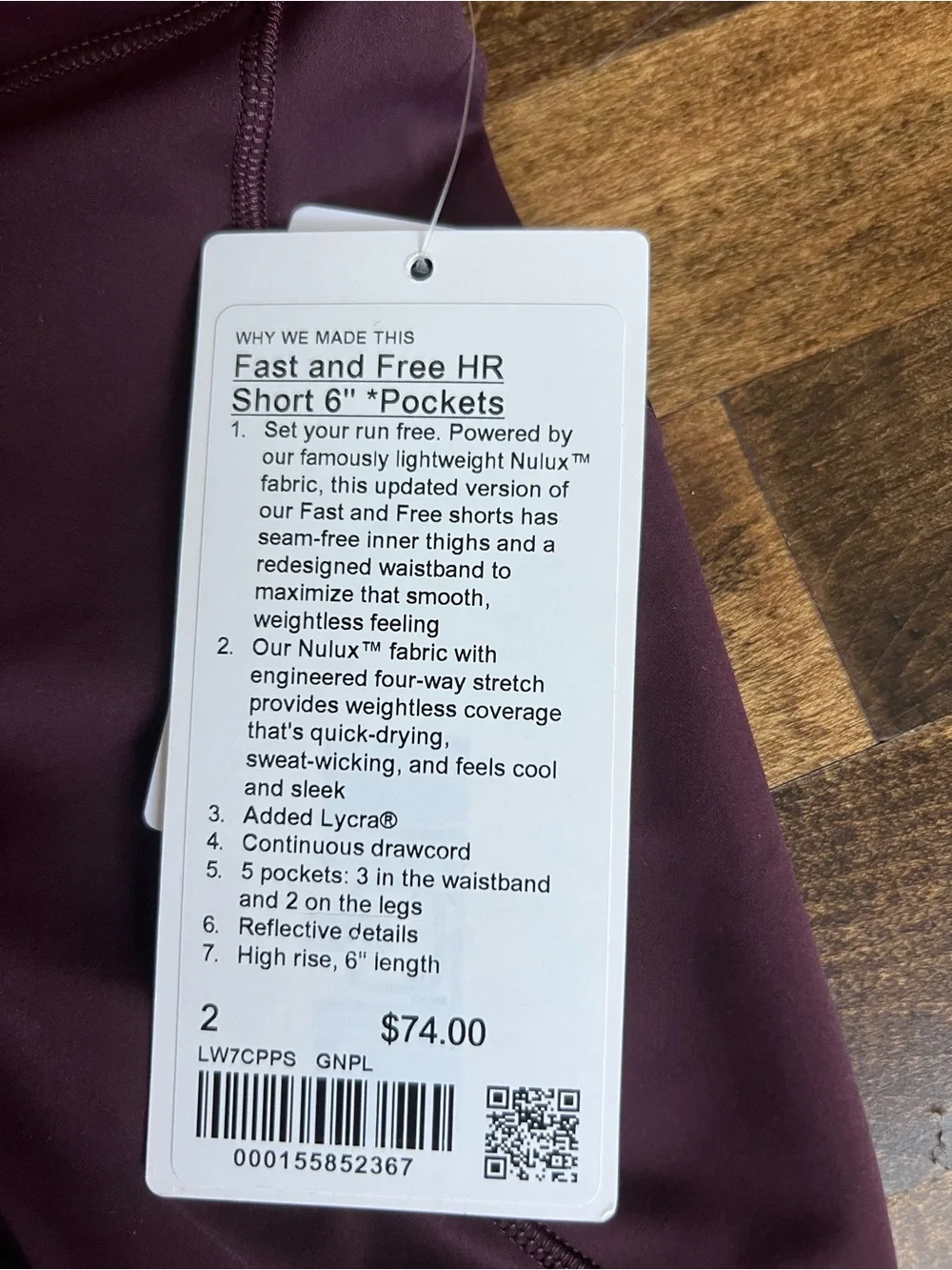lululemon athletica Women's Bike Shorts in Deep Plum